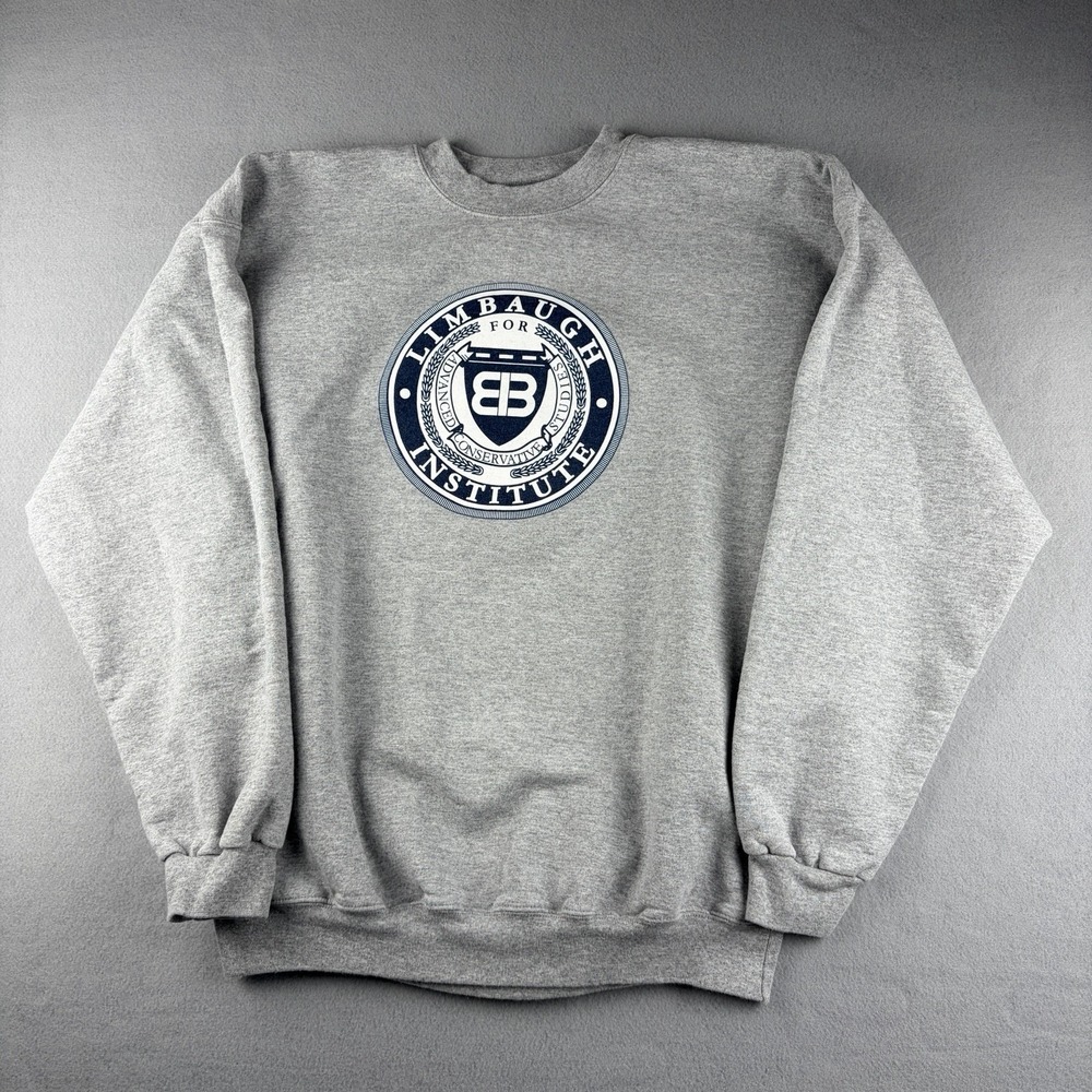 Vintage Limbaugh Institute Hanes Ultimate Cotton Sweatshirt Gray Men's Large